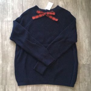 J Crew Navy Sweater with bow - Size Extra Small